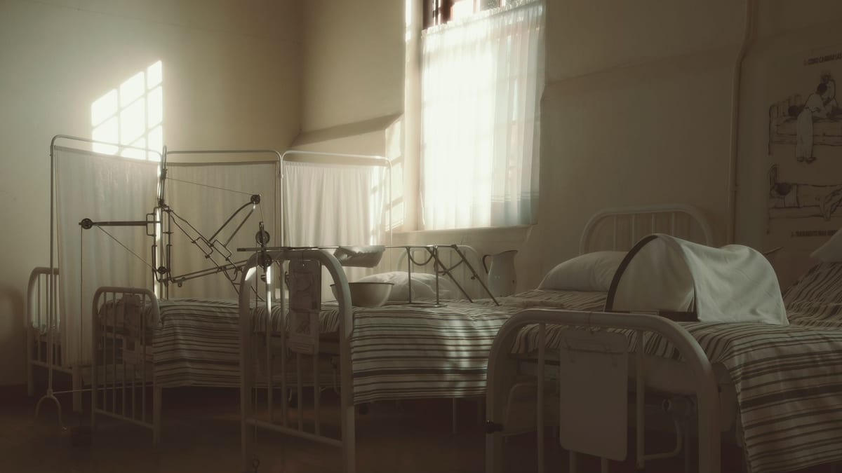 An empty hospital recovery room, where the first days after a Brazilian butt lift are spent