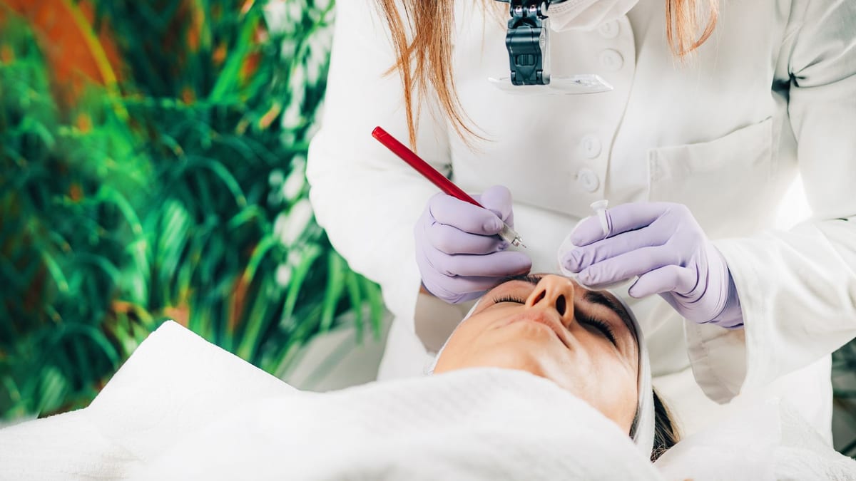 A treatment room at an aesthetic clinic