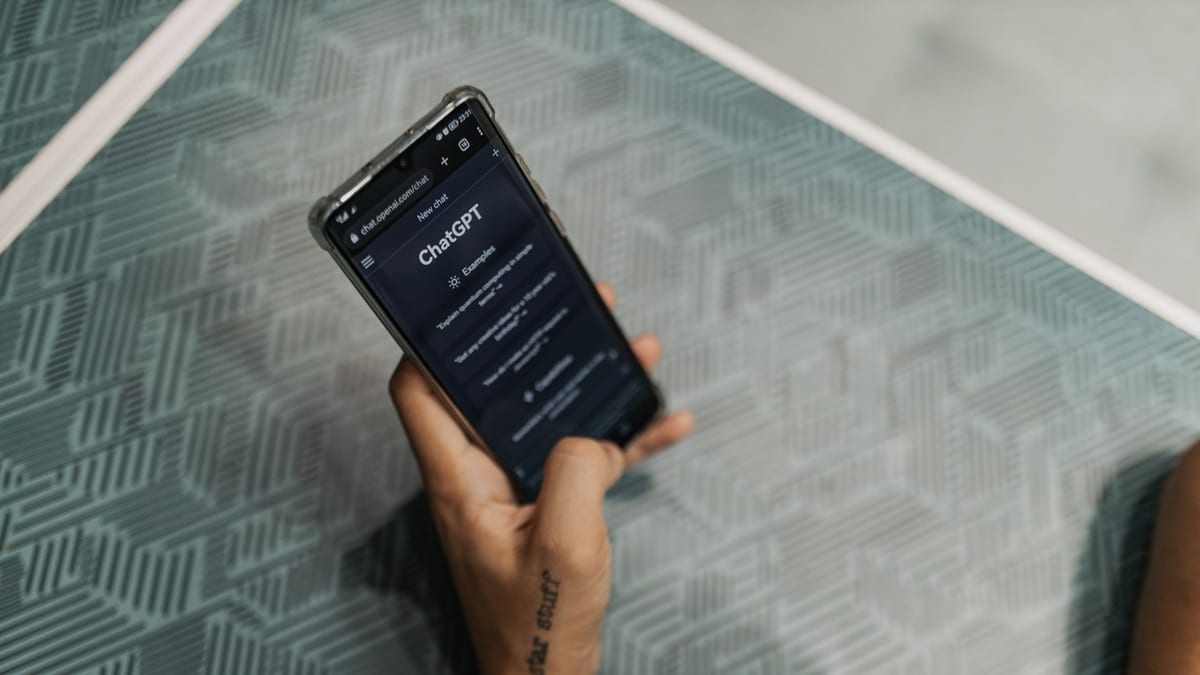 A person asking an AI assistant on their phone for a med spa recommendation