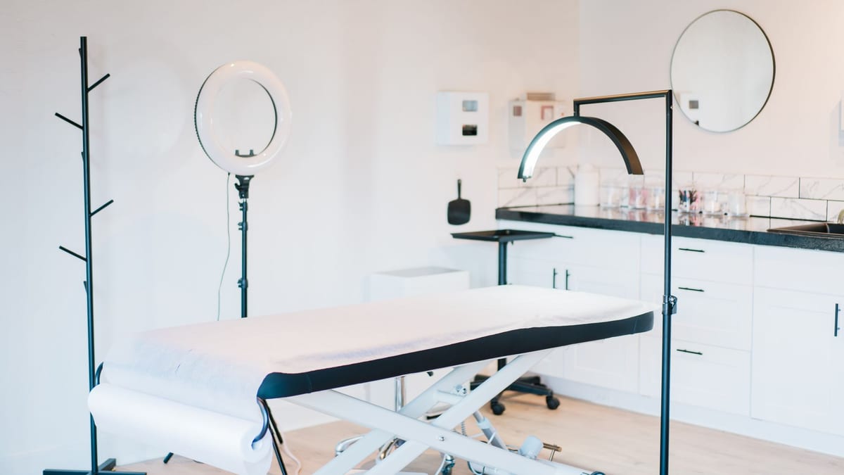 A treatment room at an aesthetic clinic, where Sculptra is injected over several sessions
