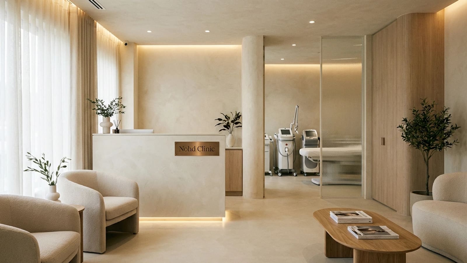 Modern, premium med spa interior