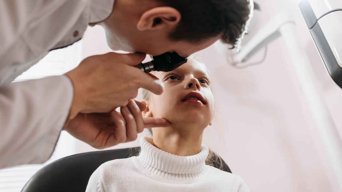 An examination room at an eye clinic, where eyelid surgery is assessed