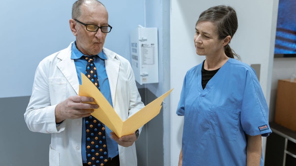 A plastic surgeon's office, where a facelift quote is explained