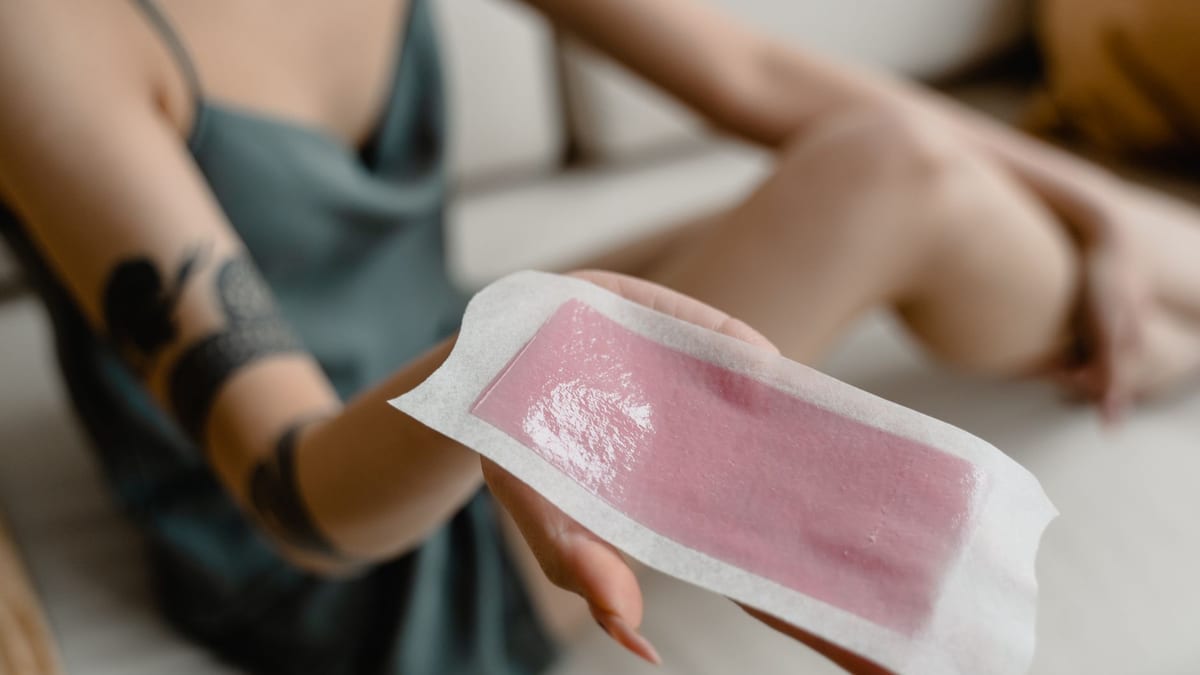 Wax and strips on a spa table, the alternative to laser