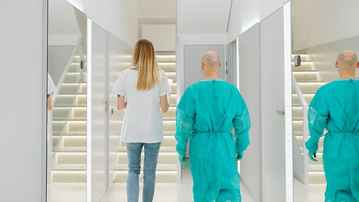 The hallway of a modern aesthetic clinic