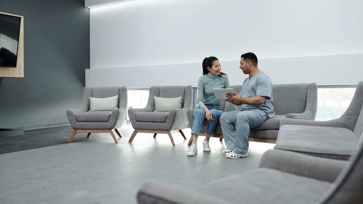A plastic surgery consultation waiting room