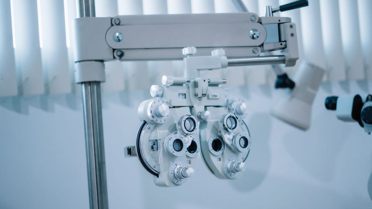 Eye examination equipment at a clinic